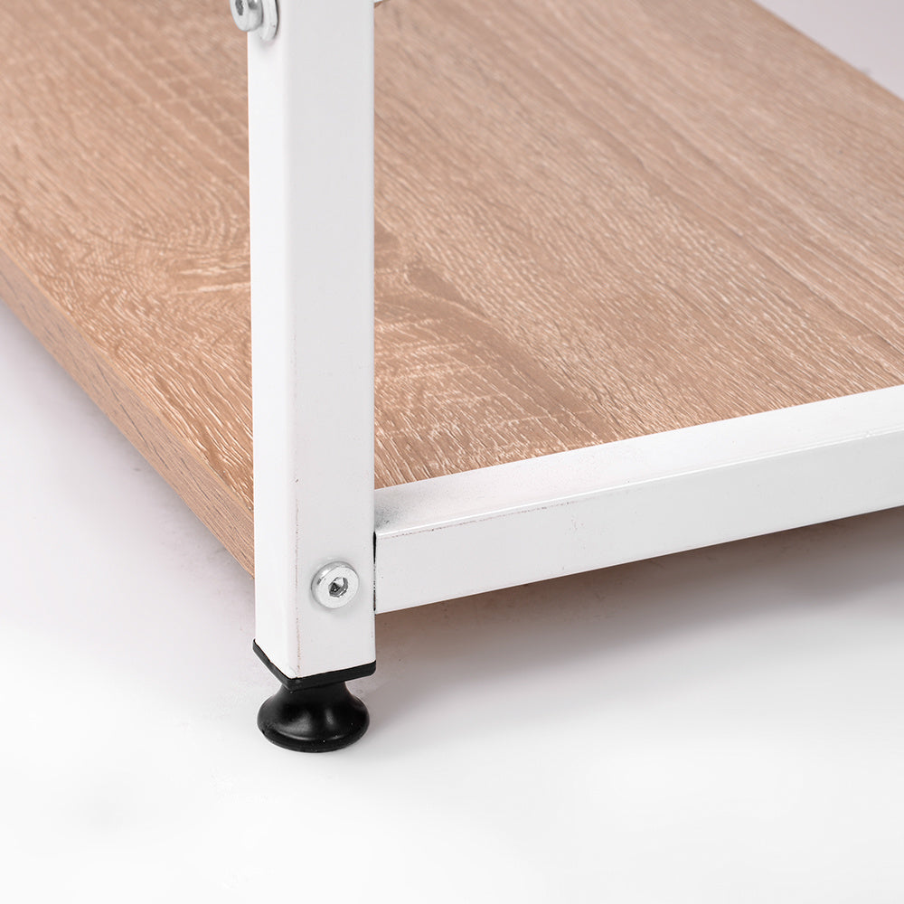 【ブラック】パソコンデスク L字　120cm　2段ラック付 デスク木製 ミシン台 書斎机  勉強机