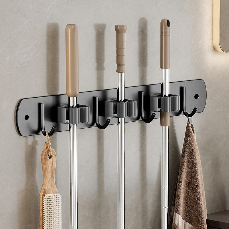 Mop Wall-mounted Clip Rack Without Punching Hook Balcony Bathroom Toilet Buckle Fixed Broom Storage Storage Rack