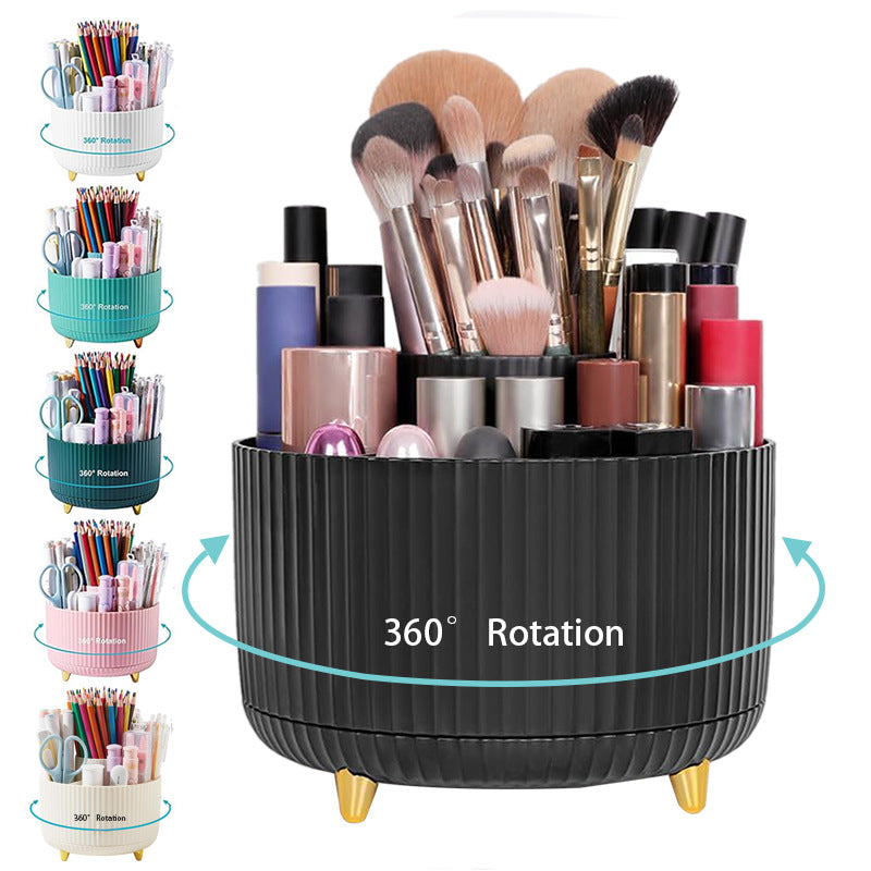 Desktop Storage Plastic Rotating Pen Holder Cosmetic Storage Box Advanced Sense Household Table Light Luxury Storage Rack