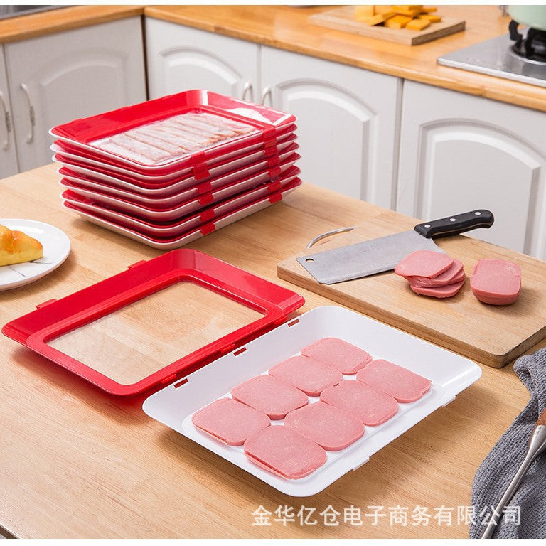 Vacuum Fresh-keeping Tray With Lid Refrigerator Fresh-keeping Box Stackable Storage Box Food Quick-frozen Fresh-keeping Box