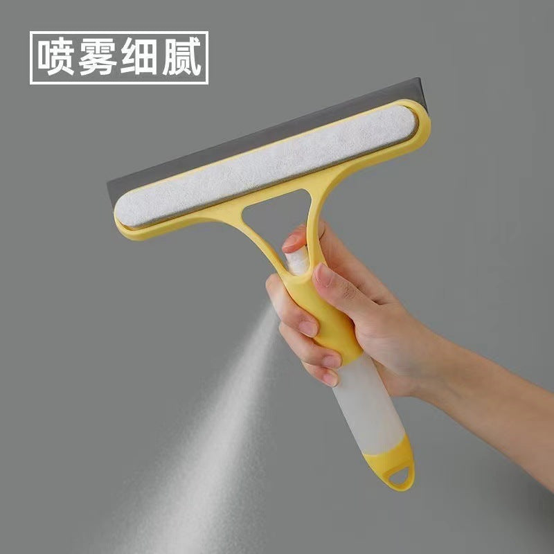 Household Double-sided Water Spray Glass Wiper Tool Multi-functional Spray Bathroom Defog Three-in-one Double-sided Wiper