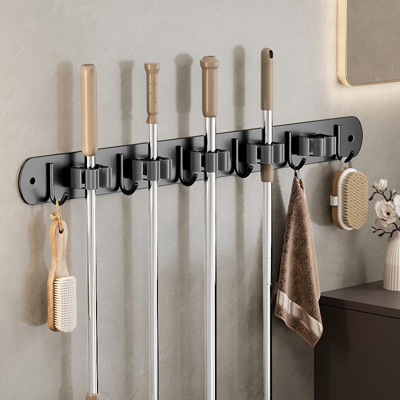 Mop Wall-mounted Clip Rack Without Punching Hook Balcony Bathroom Toilet Buckle Fixed Broom Storage Storage Rack