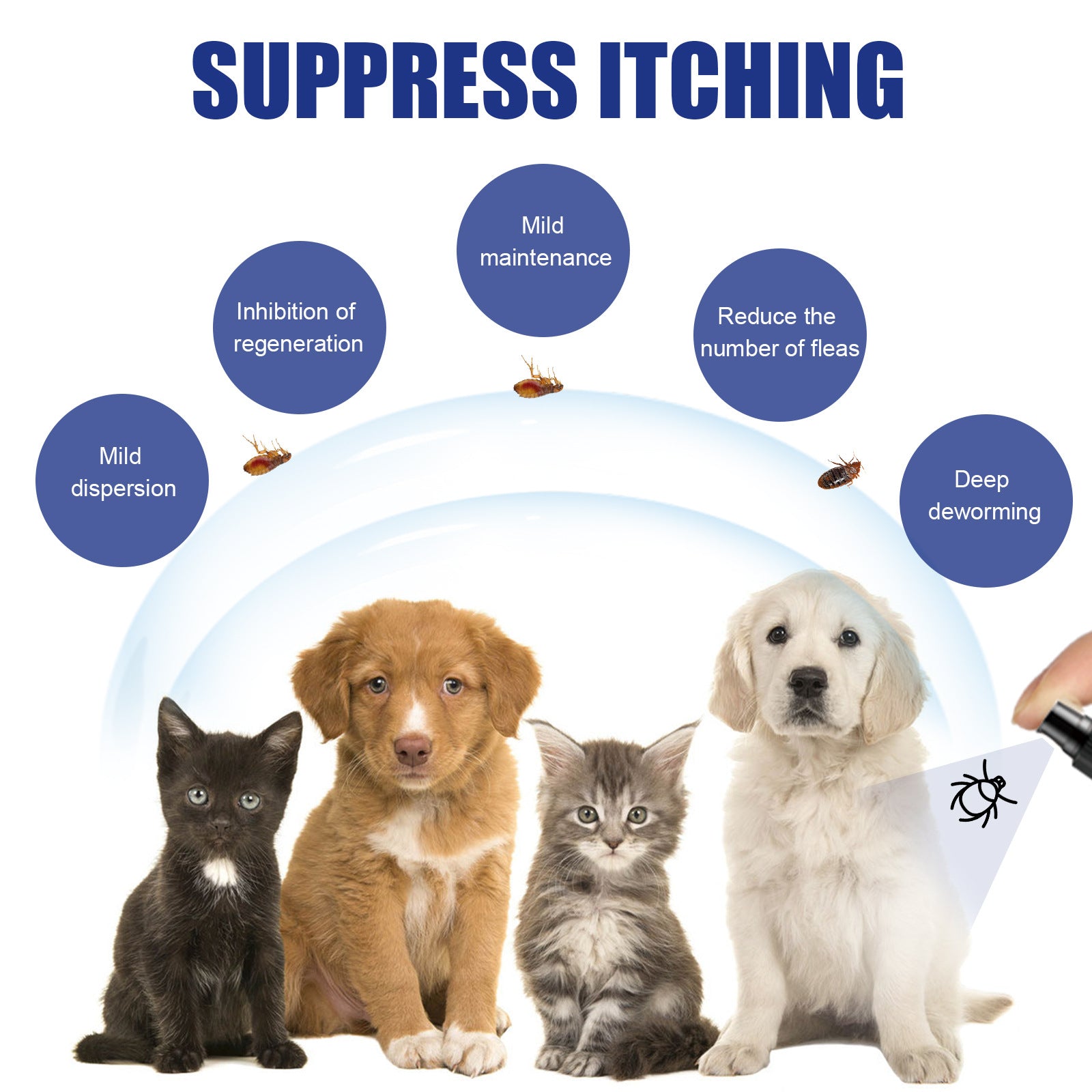 Pet Flea Spray Cat And Dog Pet Skin Cleaning External Lice Repellent And Tick Spray