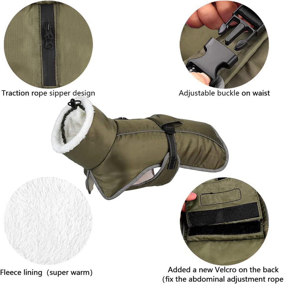 New Pet Clothes Autumn And Winter Warm Waterproof And Cold-Proof Clothing Pet Dog Cotton Clothes Dog Supplies