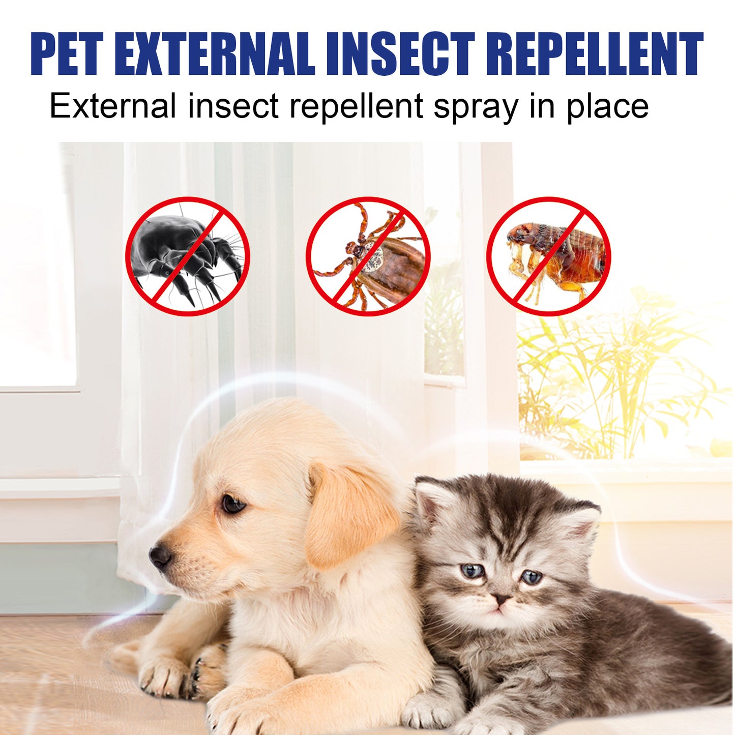 Pet Flea Spray Cat And Dog Pet Skin Cleaning External Lice Repellent And Tick Spray