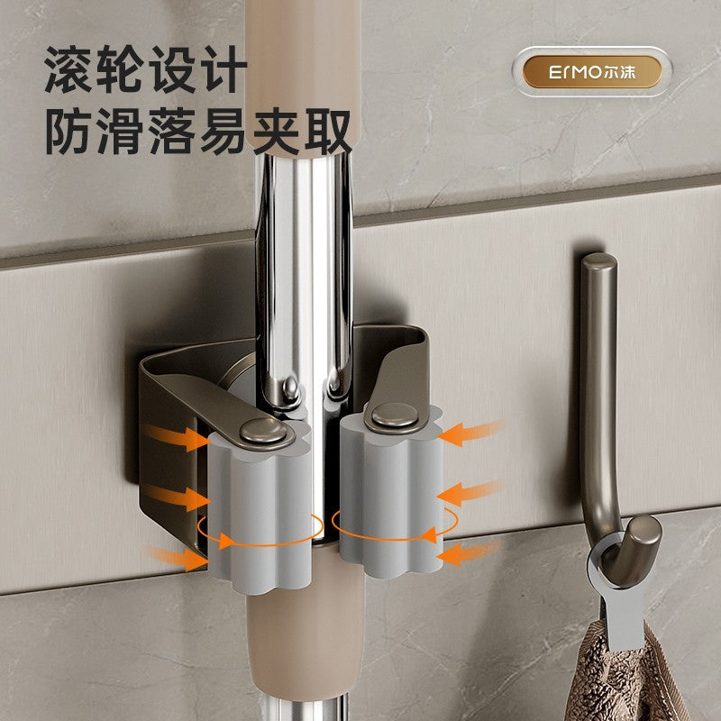 Mop Wall-mounted Clip Rack Without Punching Hook Balcony Bathroom Toilet Buckle Fixed Broom Storage Storage Rack