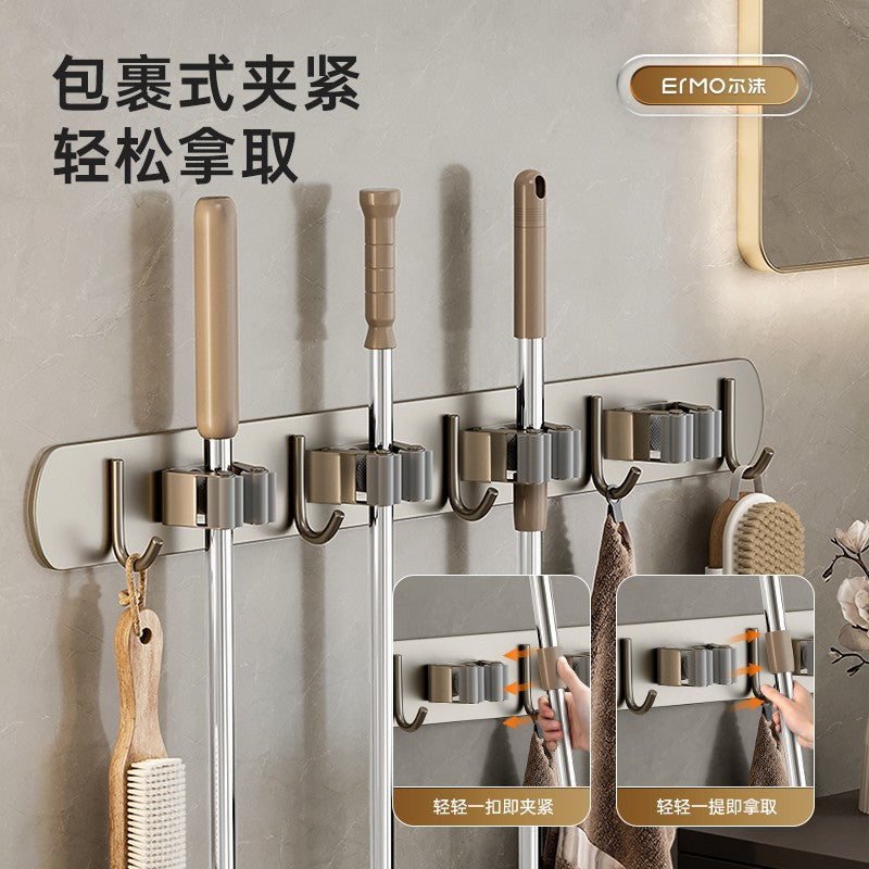 Mop Wall-mounted Clip Rack Without Punching Hook Balcony Bathroom Toilet Buckle Fixed Broom Storage Storage Rack