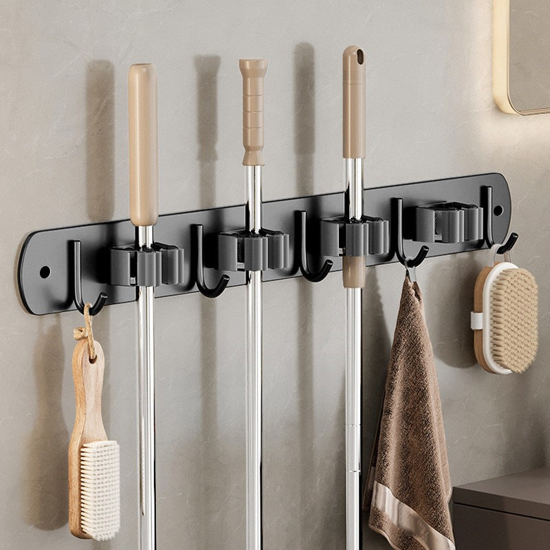 Mop Wall-mounted Clip Rack Without Punching Hook Balcony Bathroom Toilet Buckle Fixed Broom Storage Storage Rack