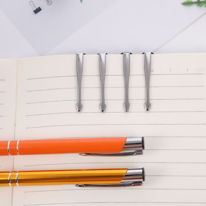 Metal Push Aluminum Rod Ballpoint Pen Lettering Printing Logo Advertising Promotional Gift Oblique Double Coil Pen