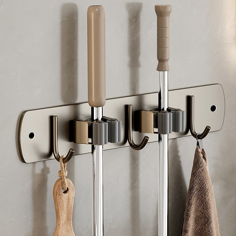 Mop Wall-mounted Clip Rack Without Punching Hook Balcony Bathroom Toilet Buckle Fixed Broom Storage Storage Rack